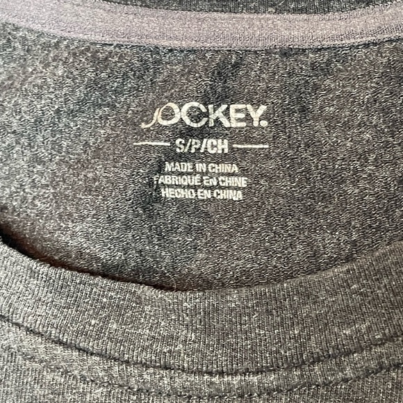 JOCKEY Men’s Grey Short Sleeve Crew Neck Pullover Athletic Tee Shirt Small - Picture 5 of 5